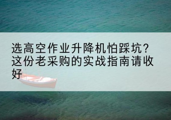 芗城高空作业升降机厂家推荐-选高空作业升降机怕踩坑？这份老采购的实战指南请收好